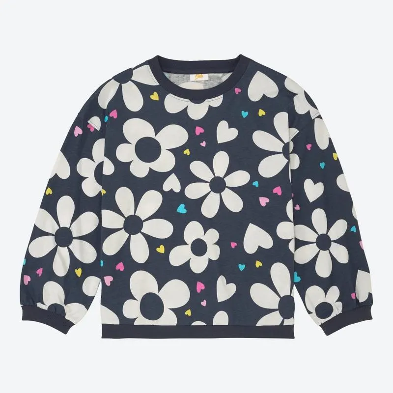 Kinder-Mädchen-Shirt mit Blumen-Aufdruck