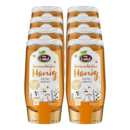 Vom Land Sommerblütenhonig im Spender 500 g, 8er Pack