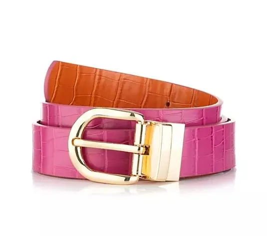 KIM & CO. Wende-Gürtel Leder-Optik Metallschnalle Länge verstellbar