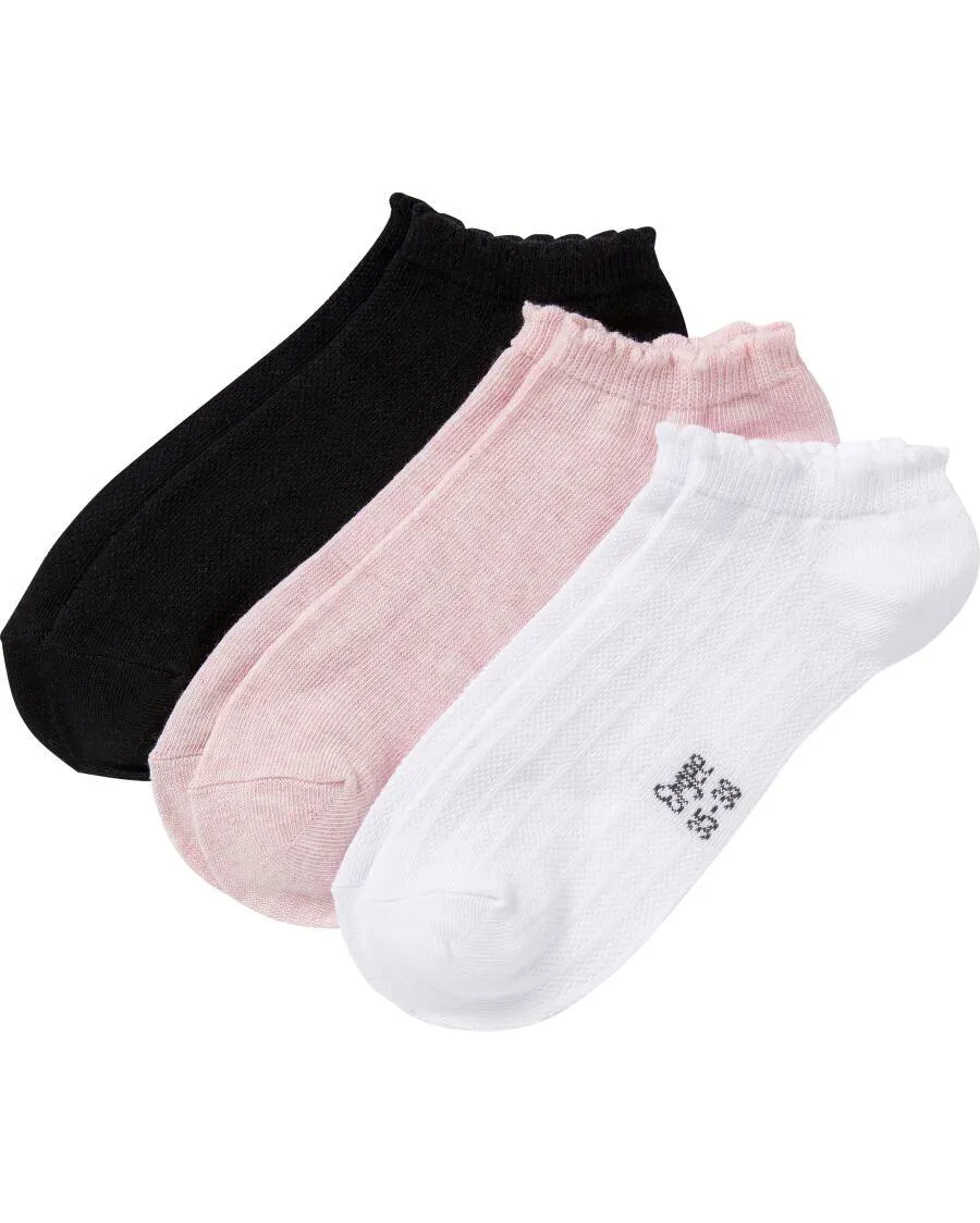 Sneakersocken mit Wellenkante 3er-Pack, Ergee
