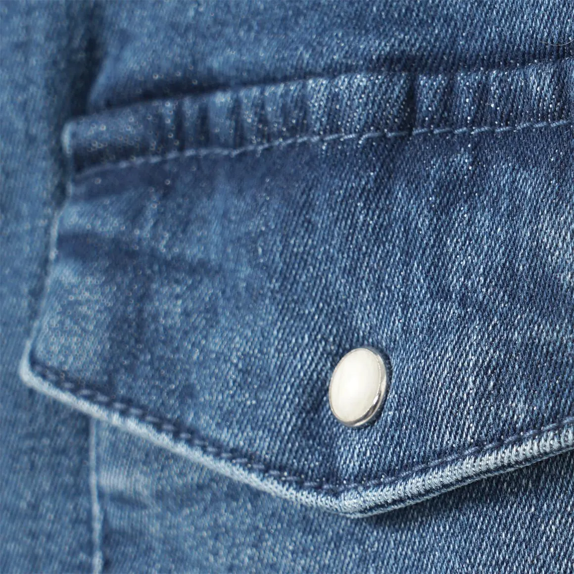 Mädchen Jeansbluse mit Druckknöpfen