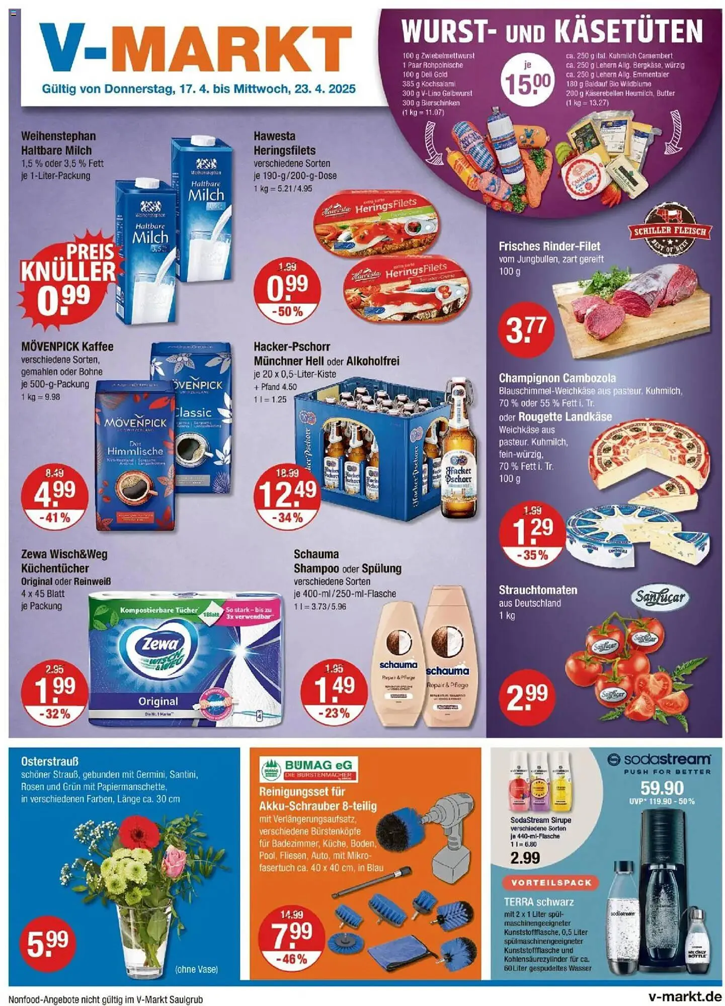 V Markt Prospekt von 17. April bis 23. April 2025 - Prospekt seite 1