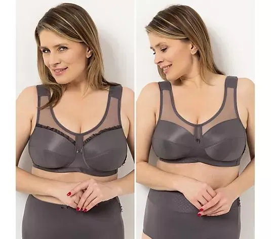 LITTLE ROSE 2 Entlastungs-BH´s Mikrofasermischung Passform Lady 1xJacquard 1xBasic