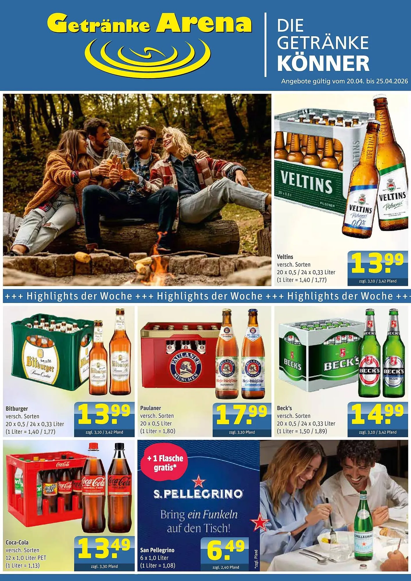 Getränke Arena Prospekt von 19. April bis 25. April 2026 - Prospekt seite 1