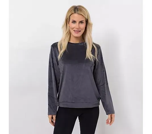 MONT CHALET Damen-Pullover uni Mikrofaser Samtfell lässige Passform