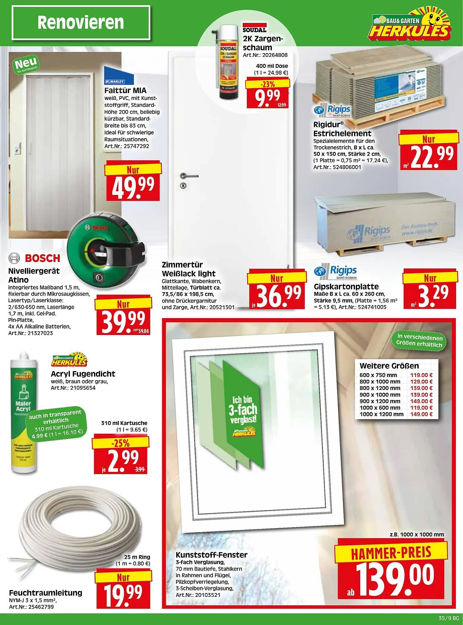 Herkules Baumarkt Prospekt von 25. August bis 30. August 2025 - Prospekt seite 9