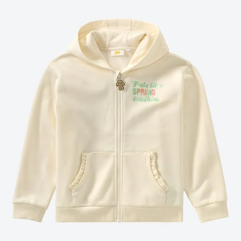Kinder-Mädchen-Sweatjacke mit Kapuze