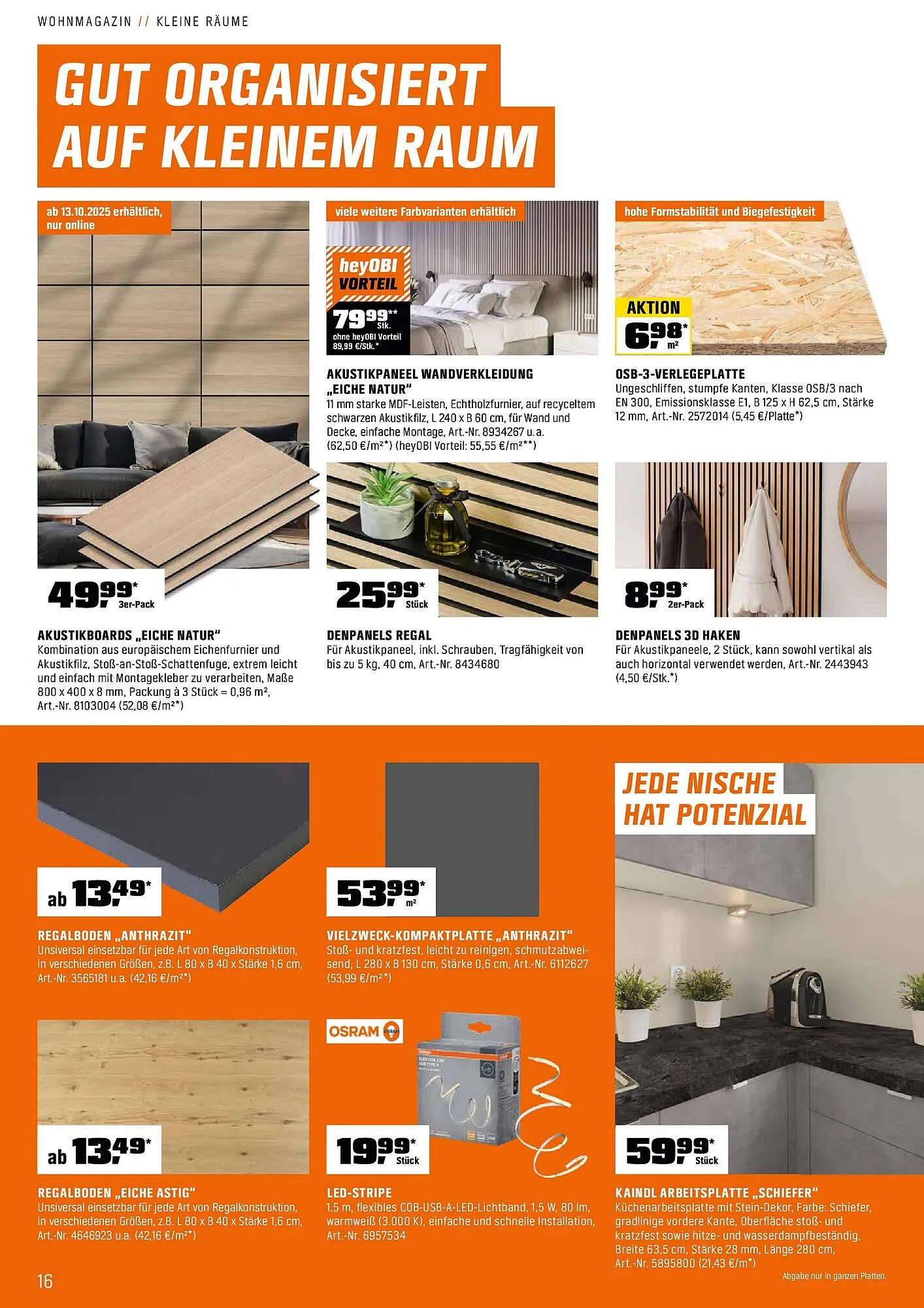 OBI Prospekt von 13. Oktober bis 1. Dezember 2025 - Prospekt seite 16
