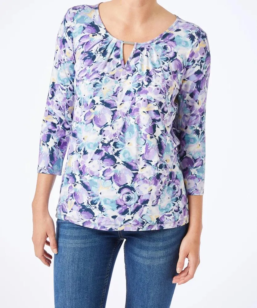 Shirt Blumen Janina, 3/4-Arm