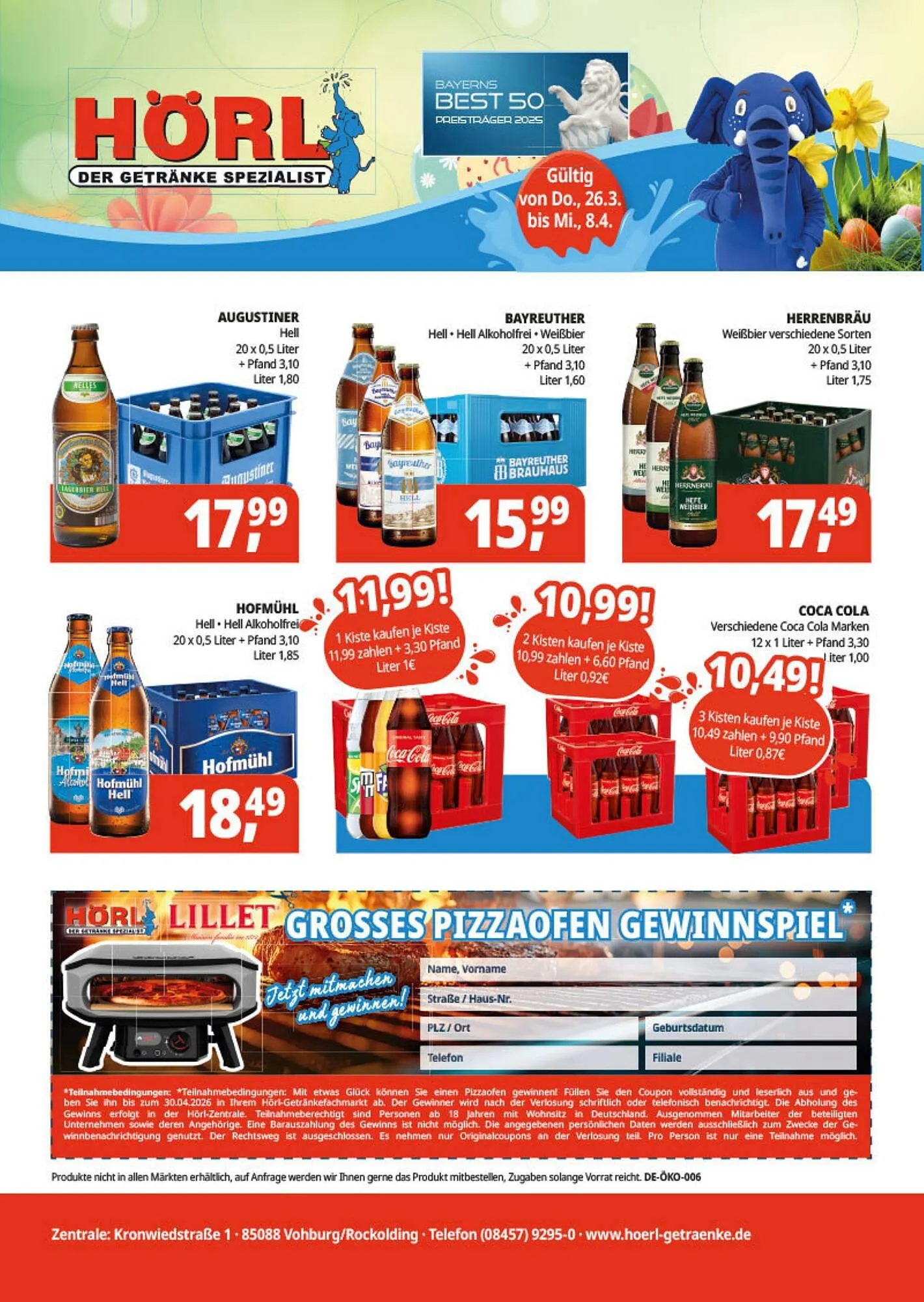 Hörl Getränke Prospekt von 26. März bis 8. April 2026 - Prospekt seite 8