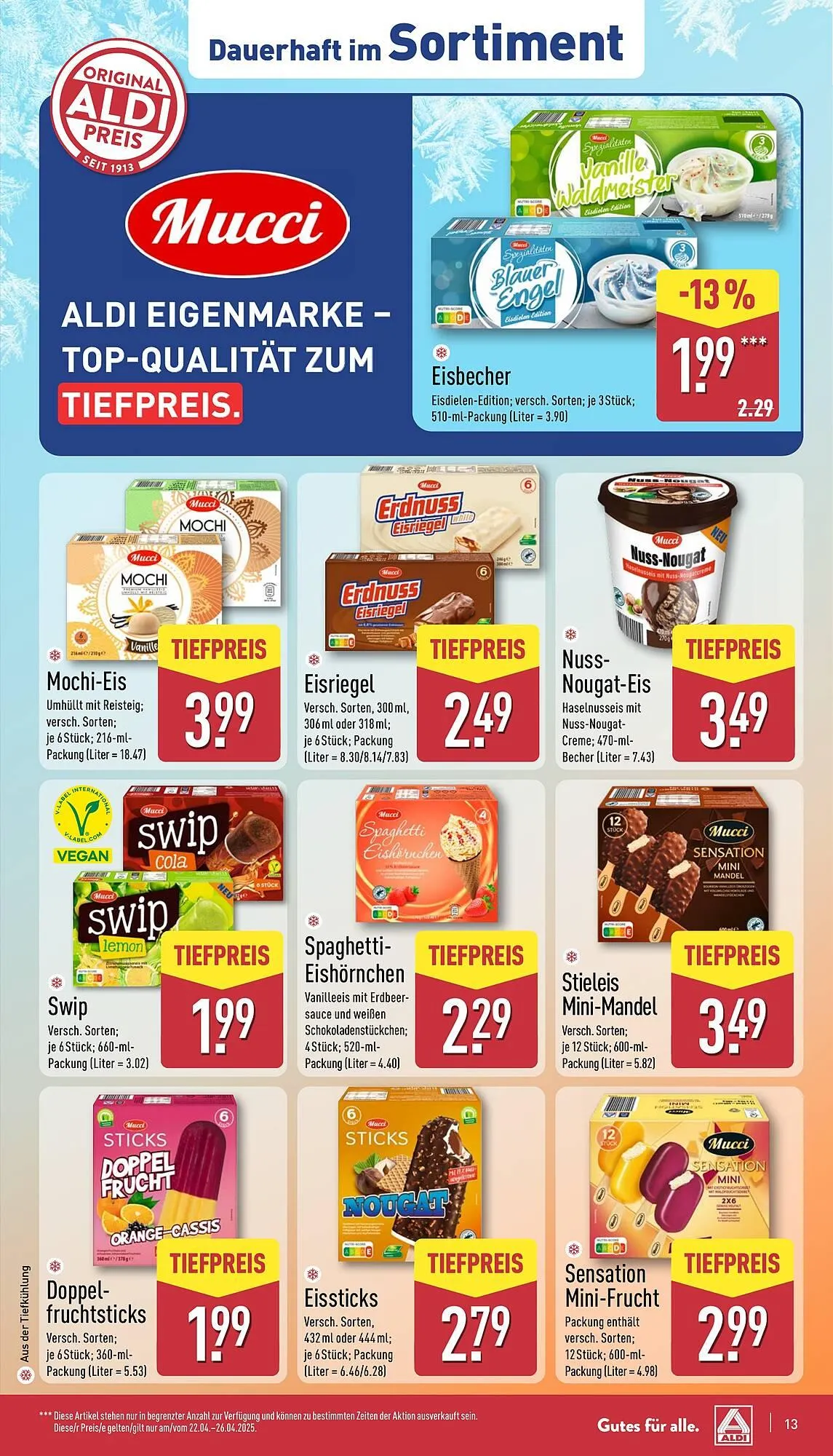 Aldi Nord Prospekt von 22. April bis 26. April 2025 - Prospekt seite 13