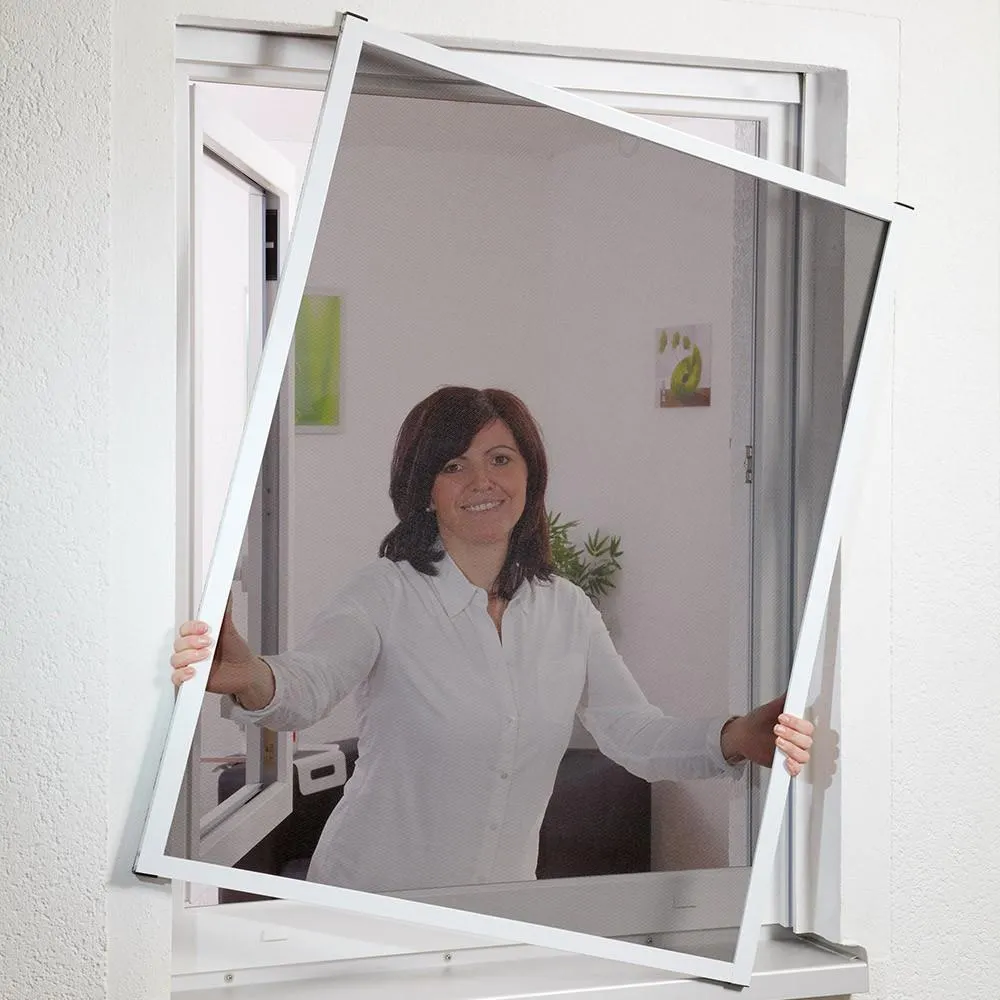 Alu Fensterbausatz Slim 100x120cm weiß Pollenschutz