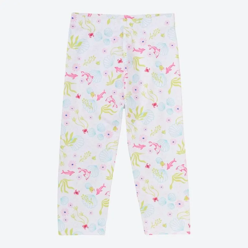 Kinder-Mädchen-Capri-Hose mit Meeres-Motiv