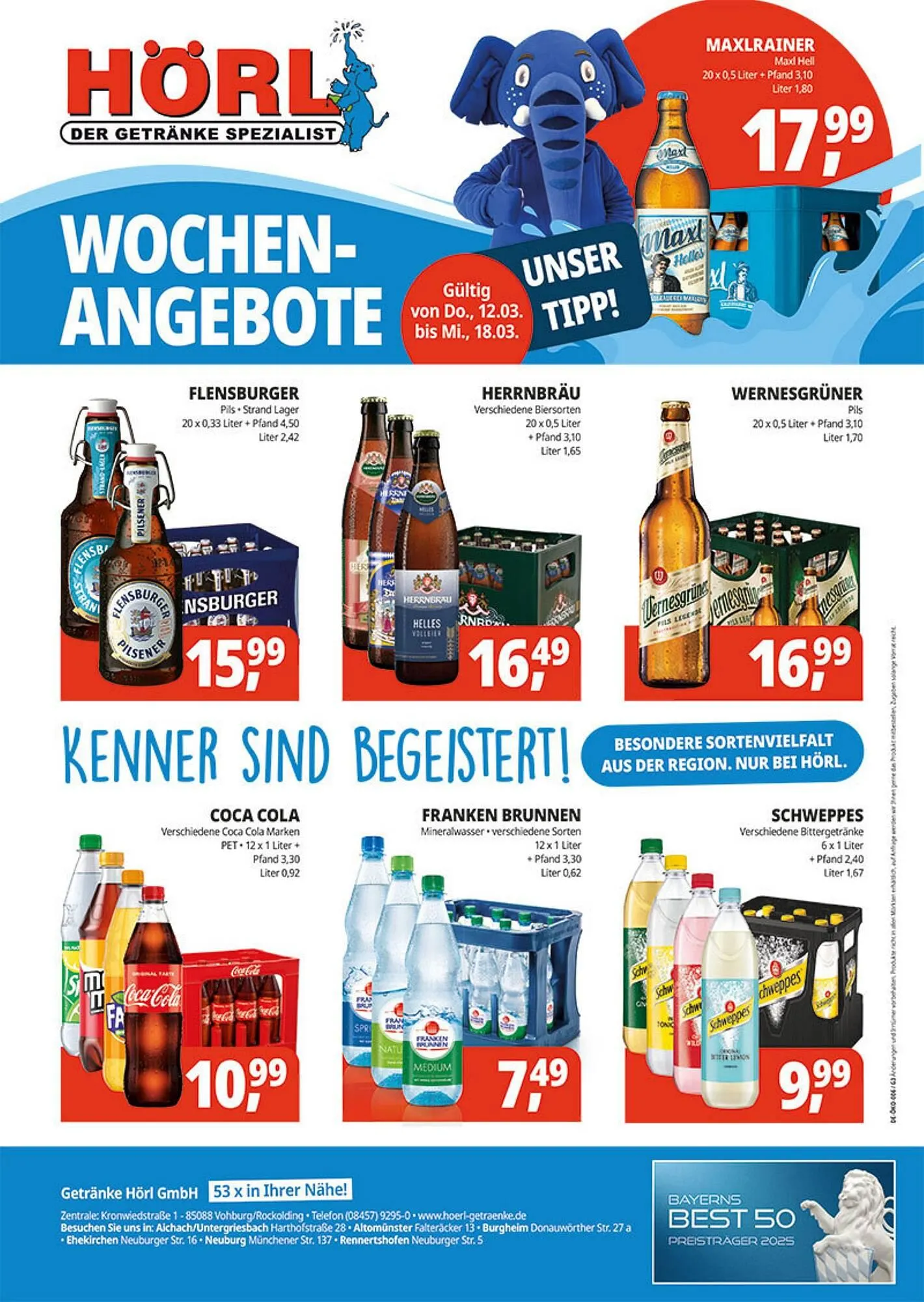 Hörl Getränke Prospekt von 12. März bis 18. März 2026 - Prospekt seite 1