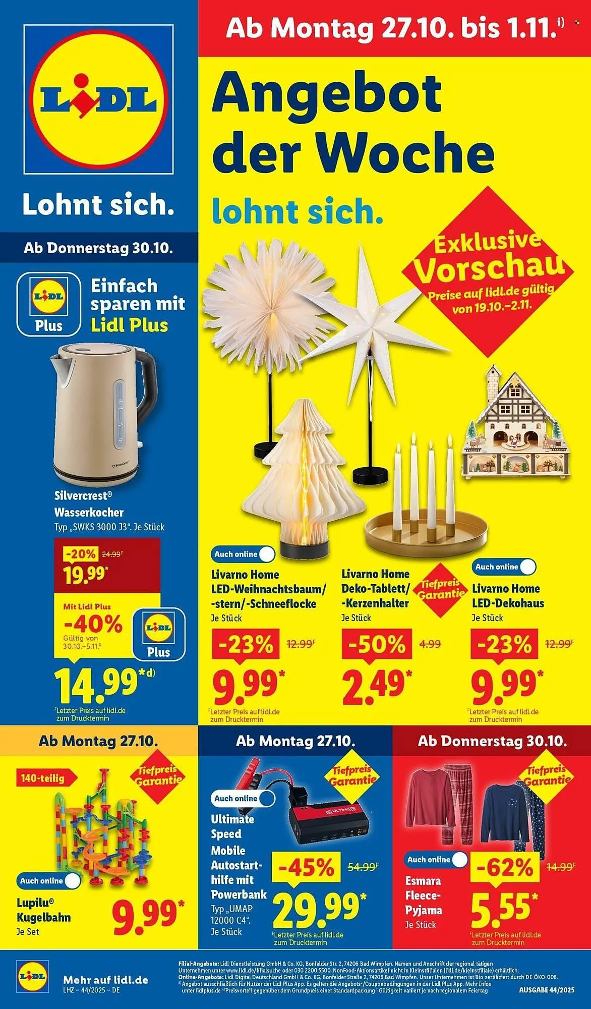 Lidl Prospekt von 27. Oktober bis 1. November 2025 - Prospekt seite 1