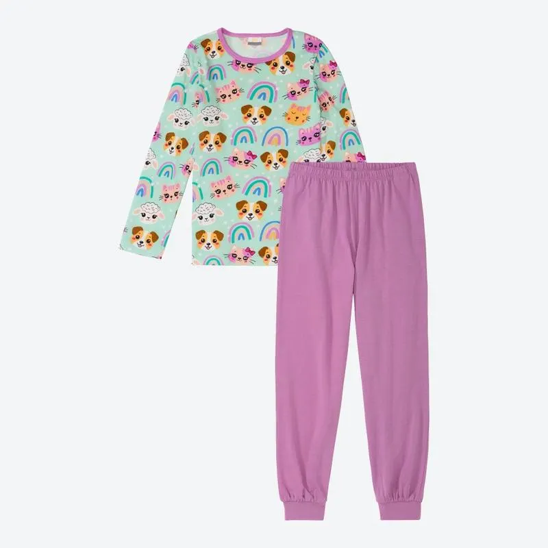Kinder-Mädchen-Pyjama mit Druck