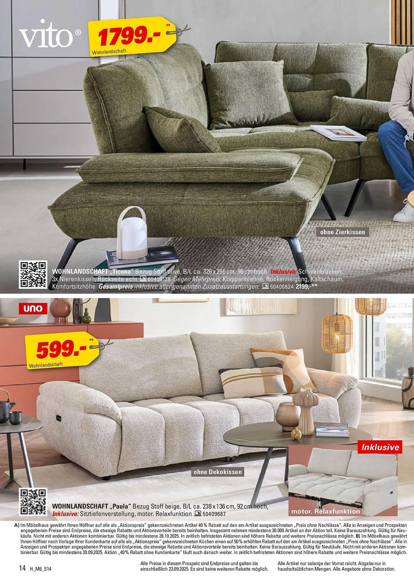 Höffner Prospekt von 9. September bis 30. September 2025 - Prospekt seite 14