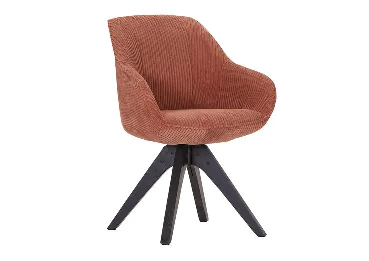INTERhome Sessel CHILL 60 x 83 cm kupferfarbig / Eiche massiv schwarz lackiert