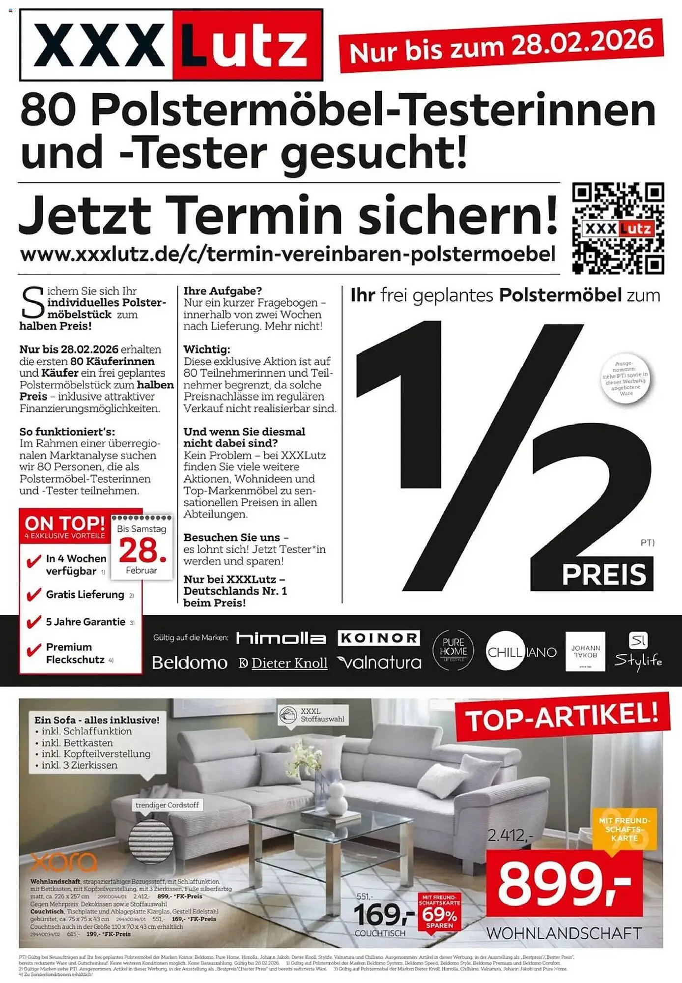 XXXLutz Prospekt von 15. Februar bis 1. März 2026 - Prospekt seite 1