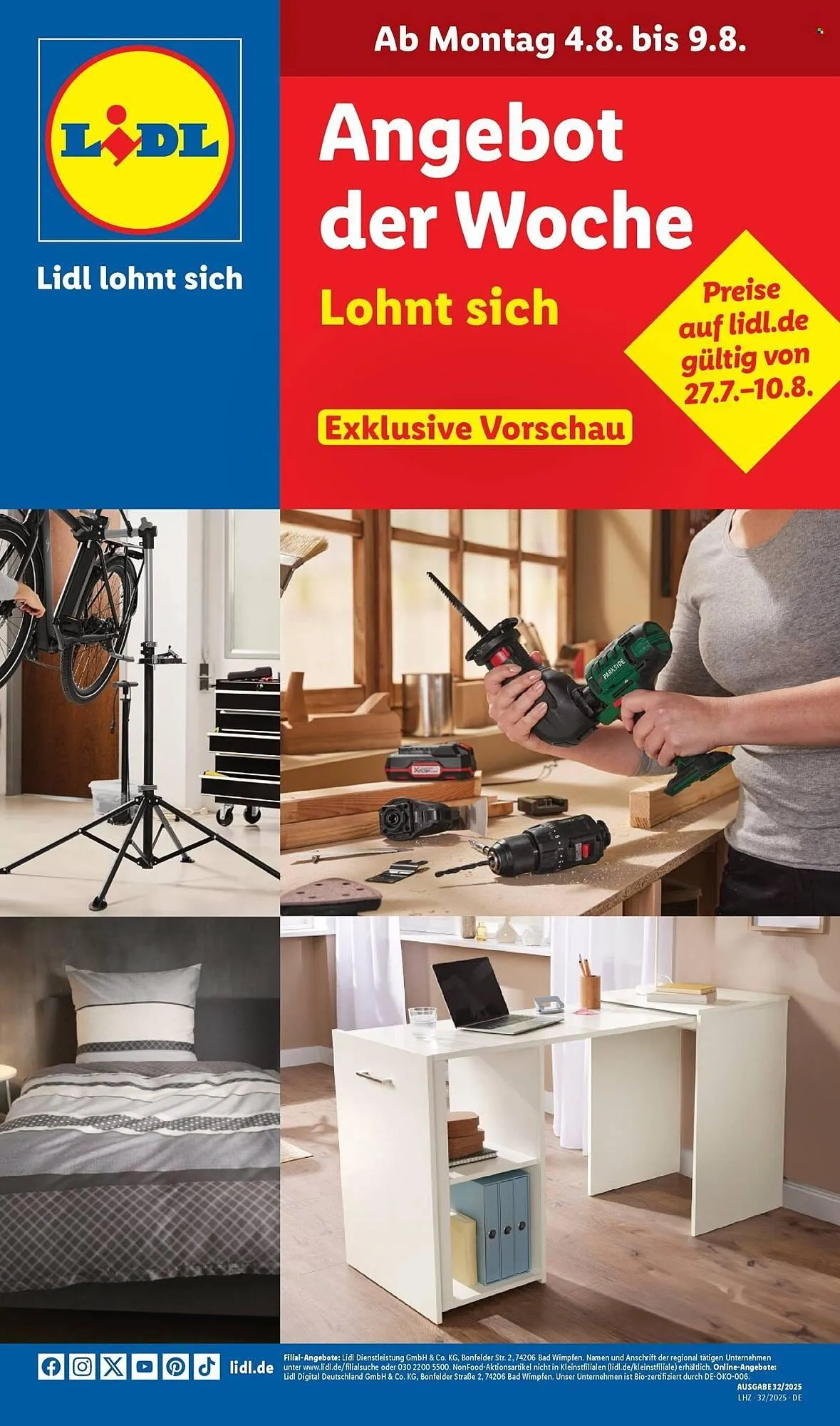 Lidl Prospekt von 4. August bis 9. August 2025 - Prospekt seite 1