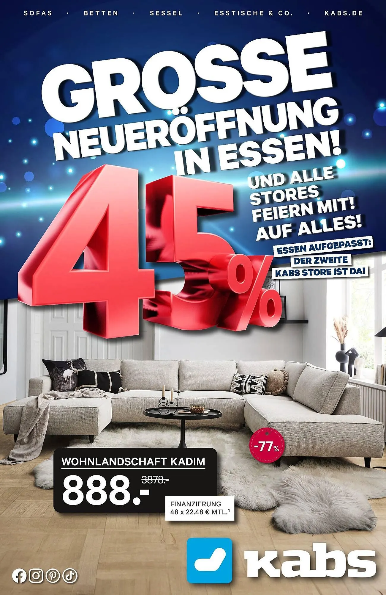 Kabs Polsterwelt Prospekt von 4. April bis 10. April 2025 - Prospekt seite 1