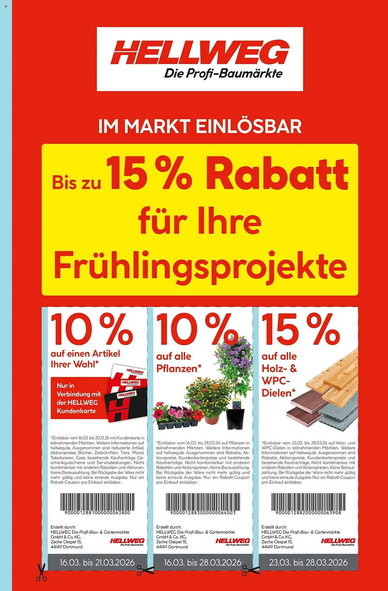 Hellweg Prospekt von 16. März bis 21. März 2026 - Prospekt seite 1