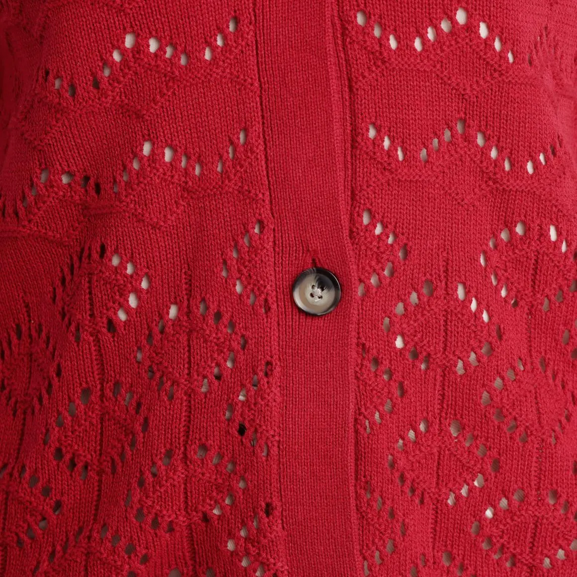 Damen Strickweste mit Ajourmuster
