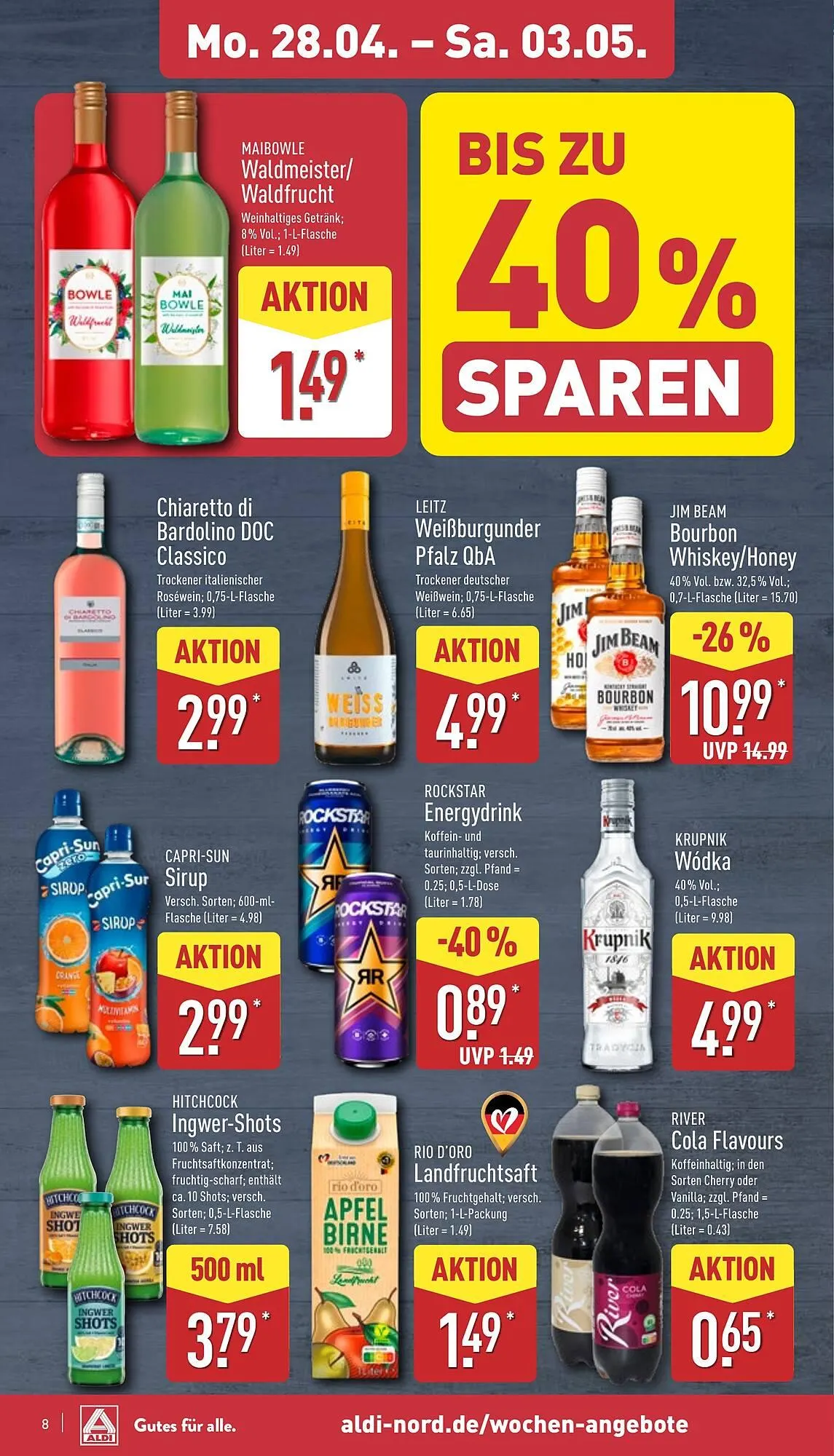 Aldi Nord Prospekt von 28. April bis 3. Mai 2025 - Prospekt seite 8