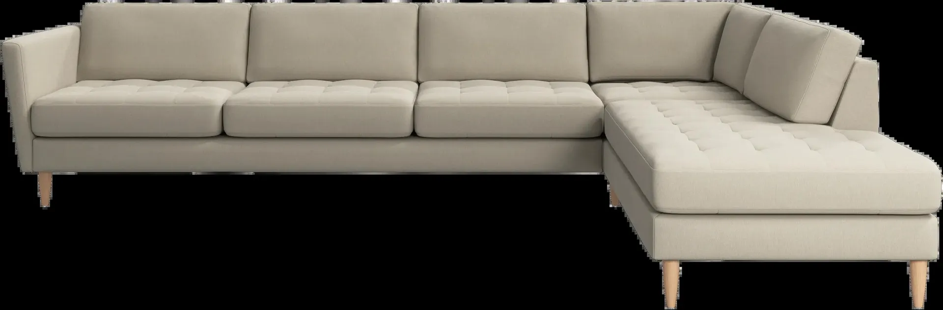 Osaka Ecksofa mit Loungemodul, getuftete Sitzfläche