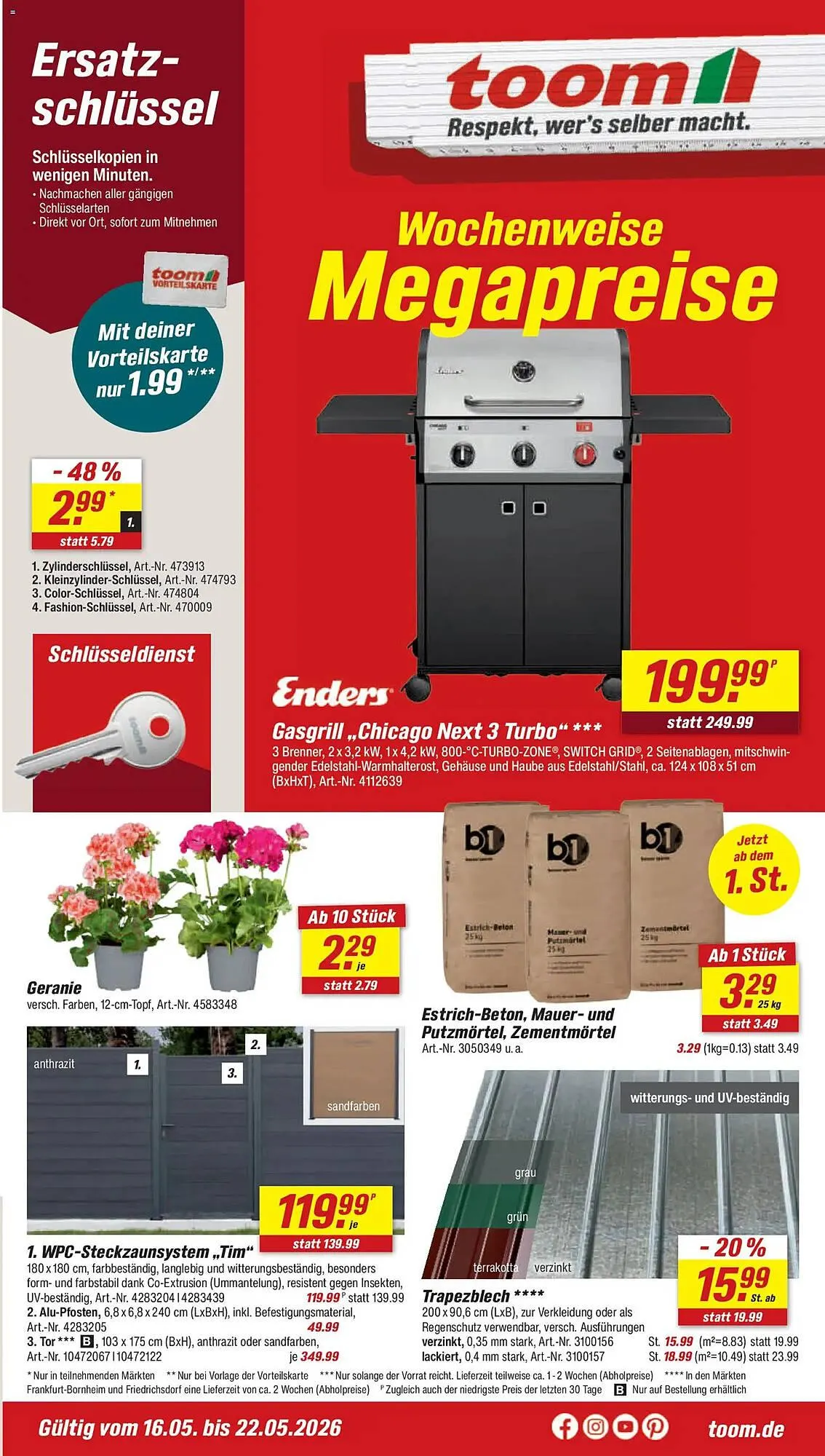 Toom Baumarkt Prospekt von 16. Mai bis 22. Mai 2026 - Prospekt seite 1