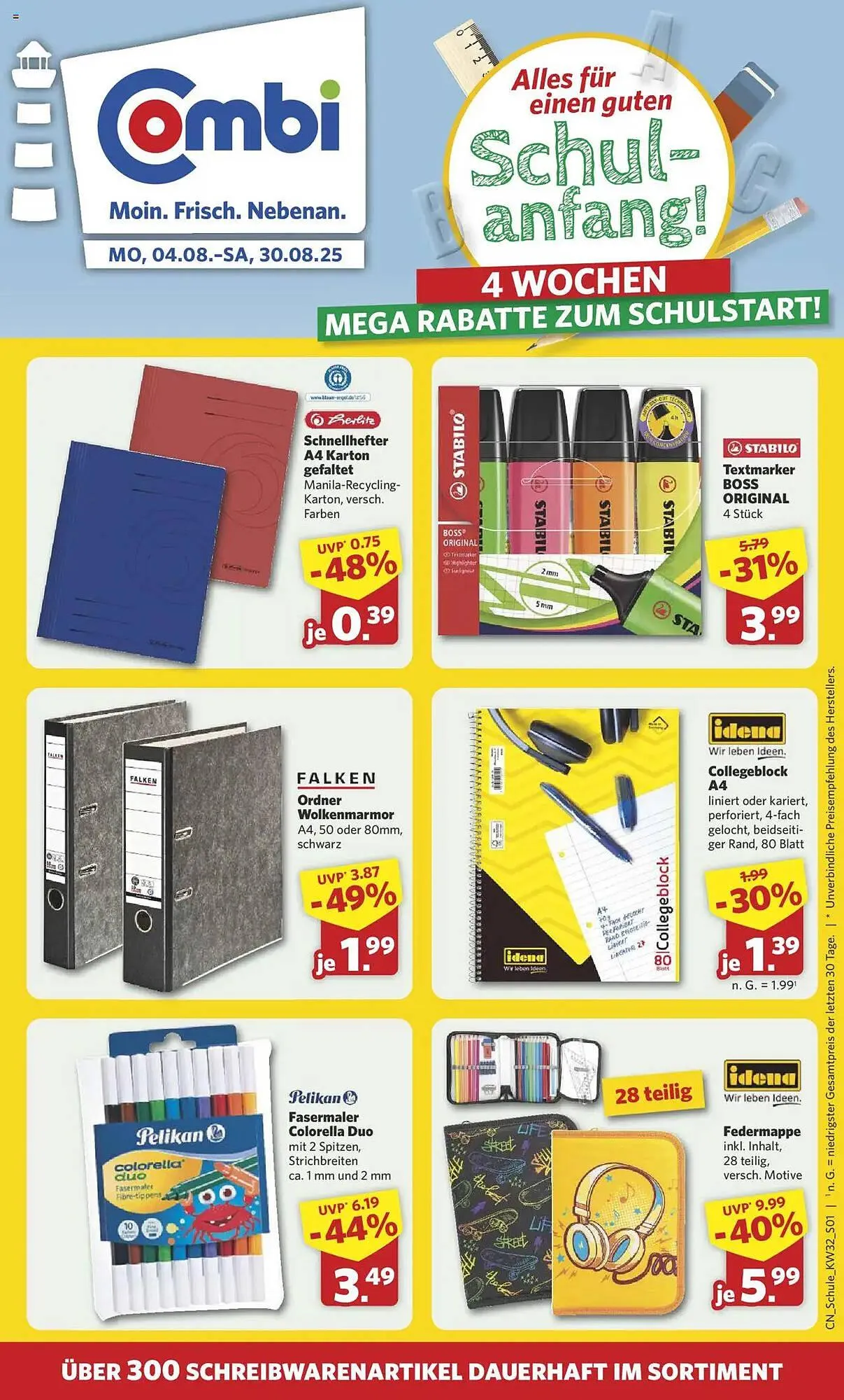 Combi Prospekt von 3. August bis 30. August 2025 - Prospekt seite 1