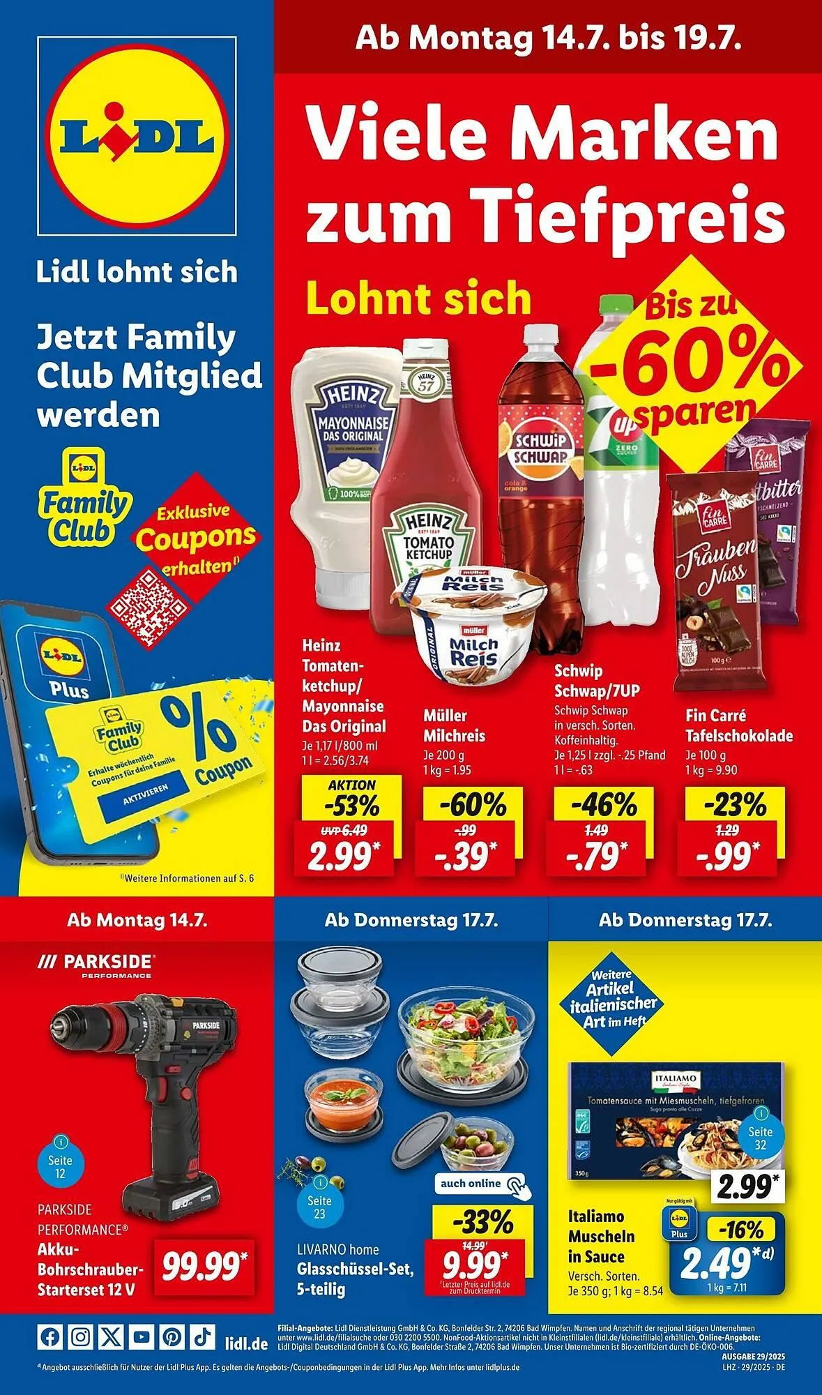 Lidl Prospekt von 14. Juli bis 19. Juli 2025 - Prospekt seite 1