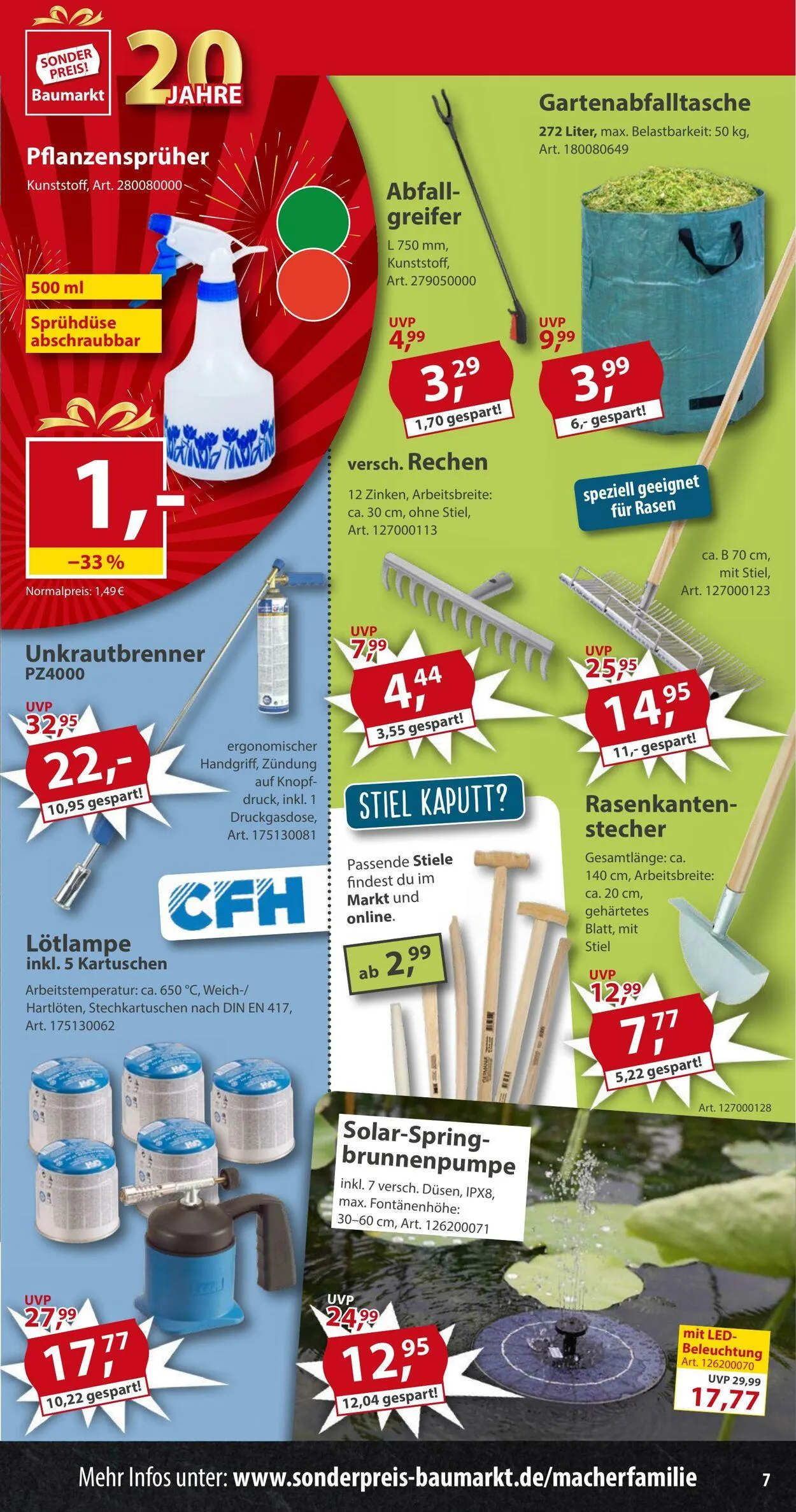 Sonderpreis Baumarkt Aktueller Prospekt von 5. April bis 19. April 2025 - Prospekt seite 7