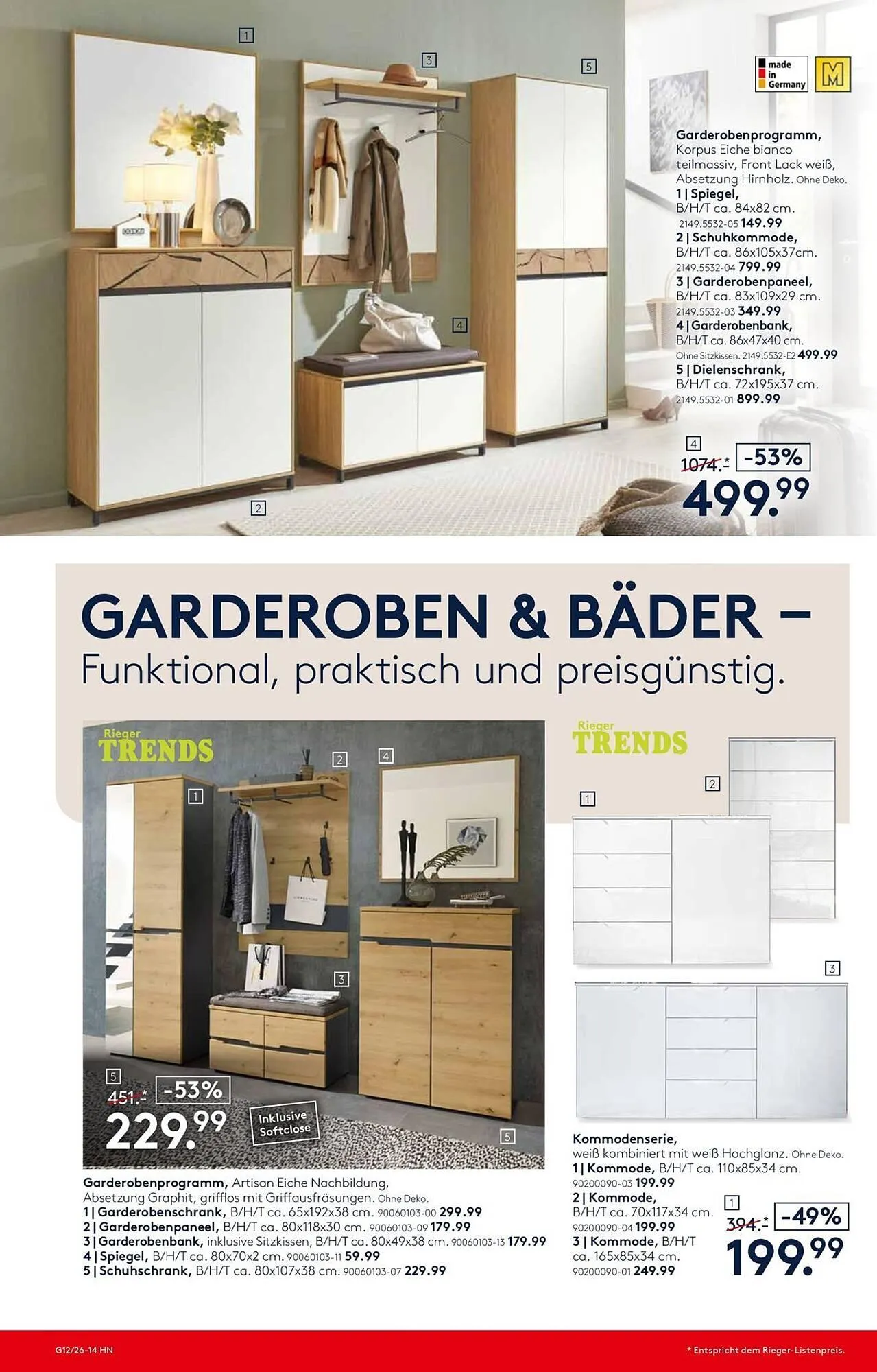Möbel Rieger Prospekt von 26. März bis 9. April 2026 - Prospekt seite 15
