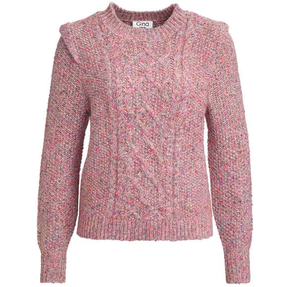 Damen Strickpullover mit Zopfmuster