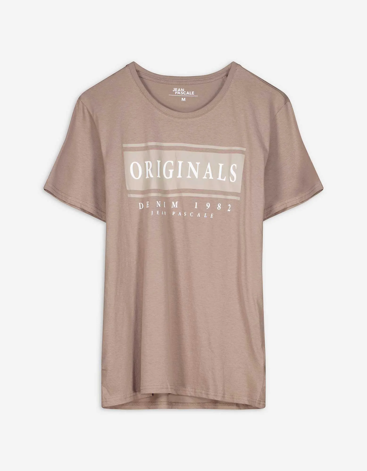 T-Shirt - Rundhals-Ausschnitt - hellbraun