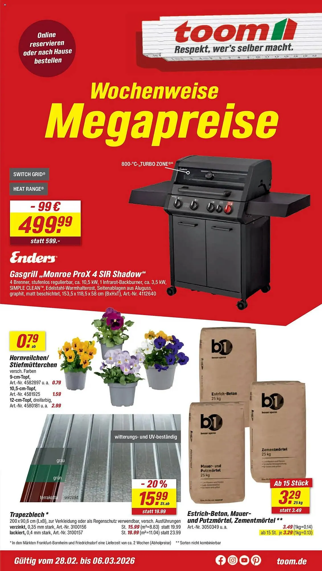 Toom Baumarkt Prospekt von 28. Februar bis 6. März 2026 - Prospekt seite 1