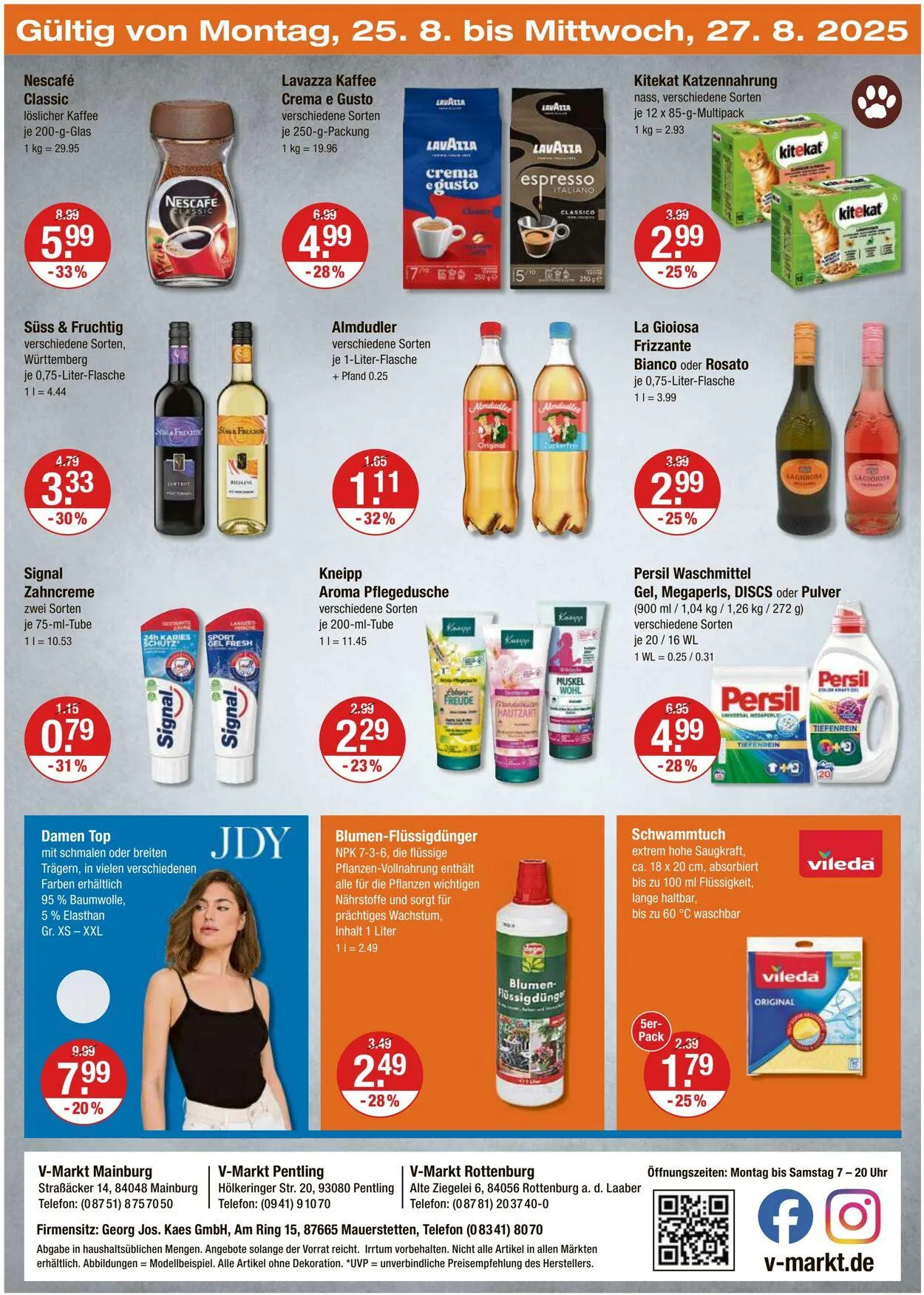 V-Markt Aktueller Prospekt von 21. August bis 27. August 2025 - Prospekt seite 20