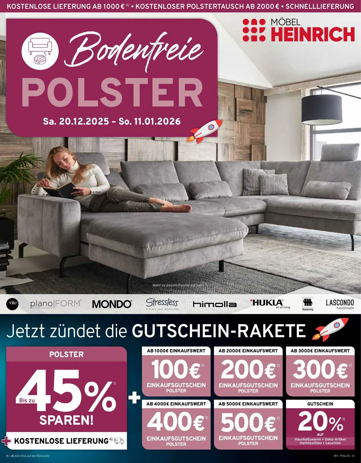 Möbel Heinrich Aktueller Prospekt von 20. Dezember bis 11. Januar 2026 - Prospekt seite 1
