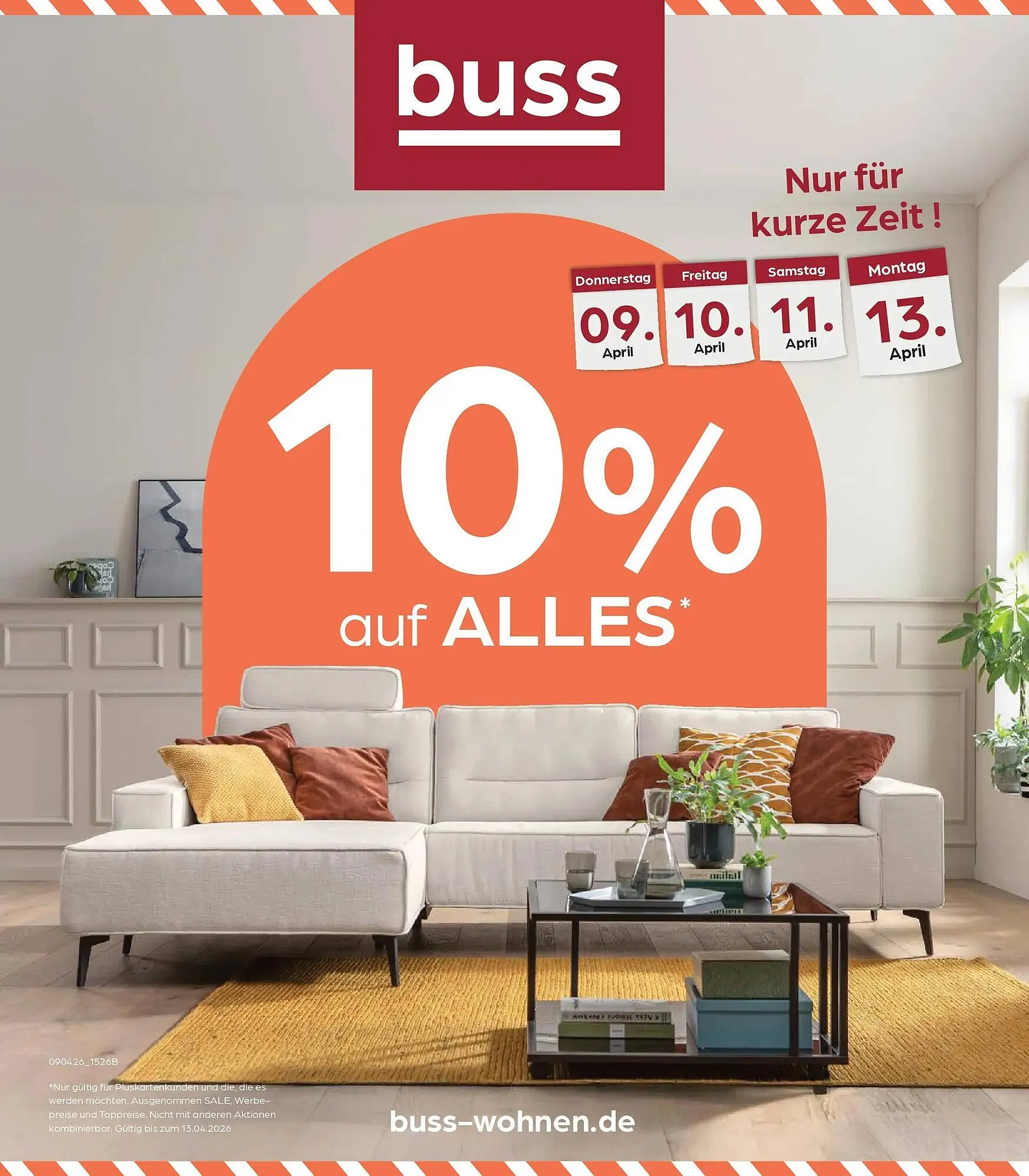 Möbel Buss Prospekt von 8. April bis 13. April 2026 - Prospekt seite 1