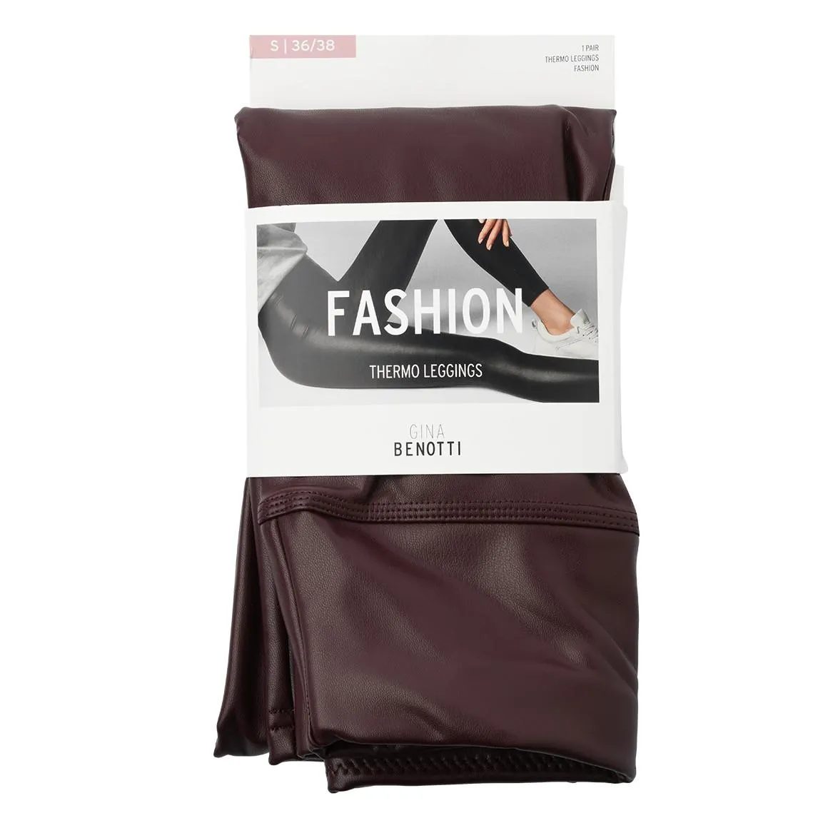 Damen Thermo-Leggings in Leder-Optik