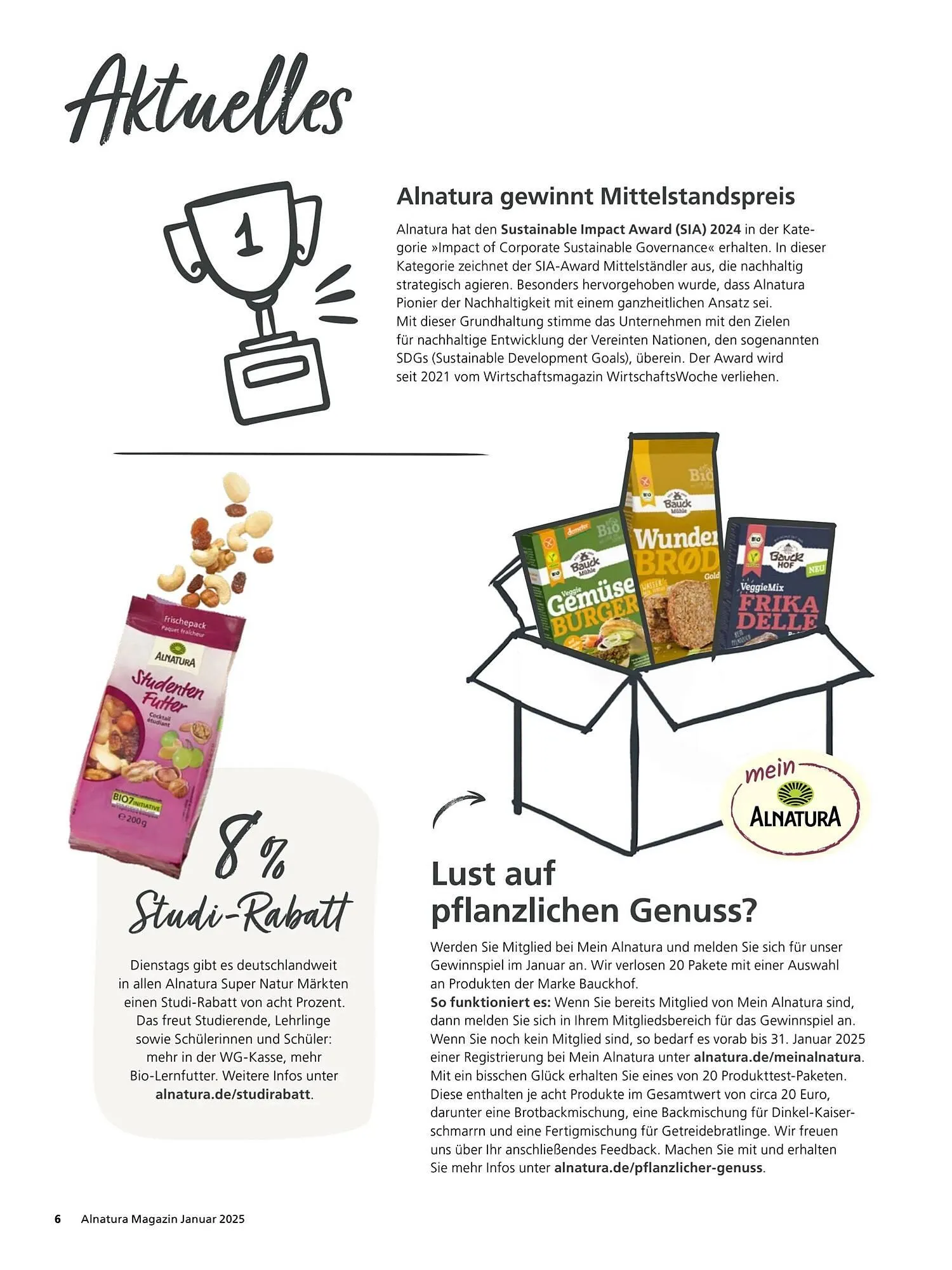 Alnatura Prospekt von 8. Januar bis 1. Februar 2025 - Prospekt seite 6