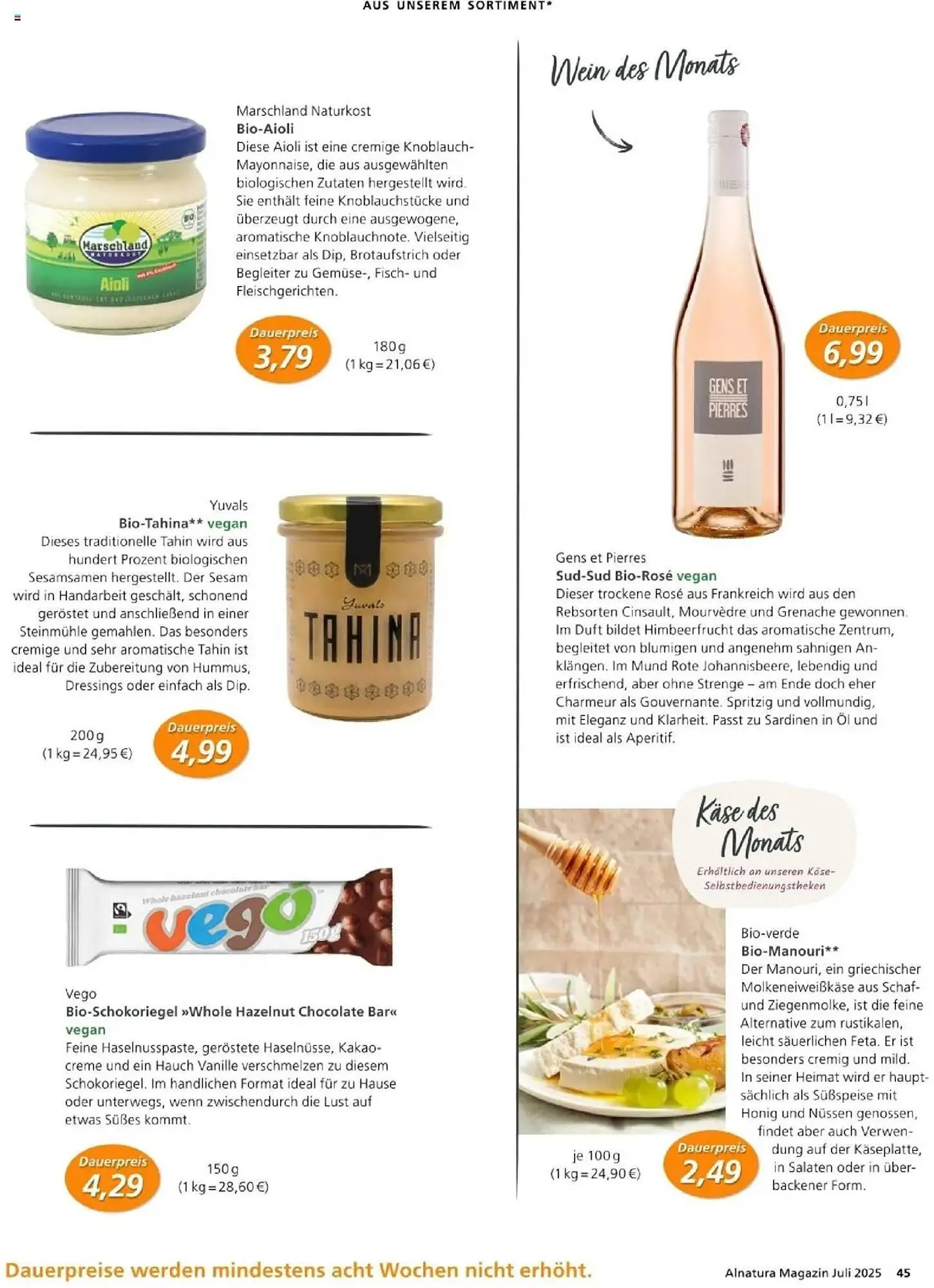 Alnatura Prospekt von 1. Juli bis 31. Juli 2025 - Prospekt seite 45