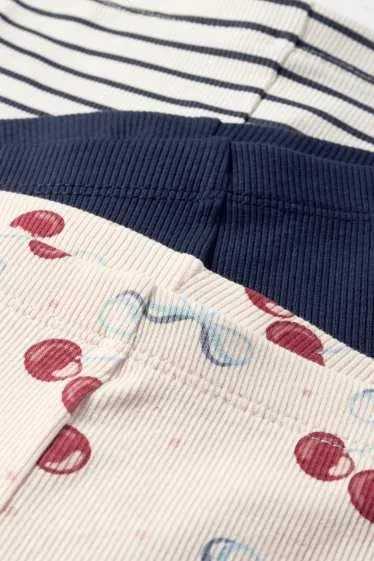 Multipack of 3 - cherries - leggings - ribbed