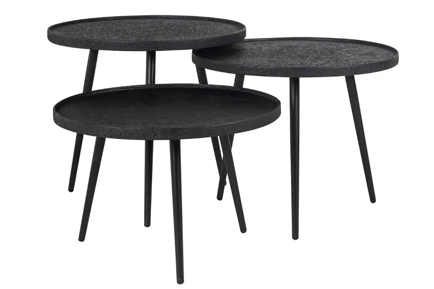 Design Couchtisch 3er-Set in Schwarz