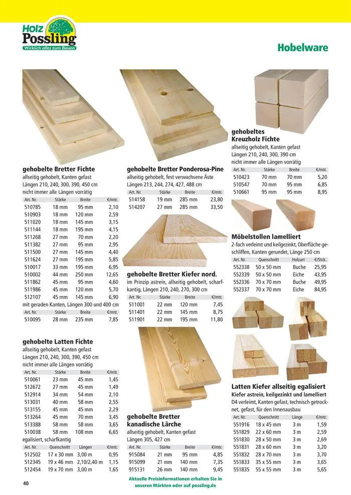 Holz-& Baukatalog 2024/25 von 27. März bis 31. Januar 2025 - Prospekt seite 40