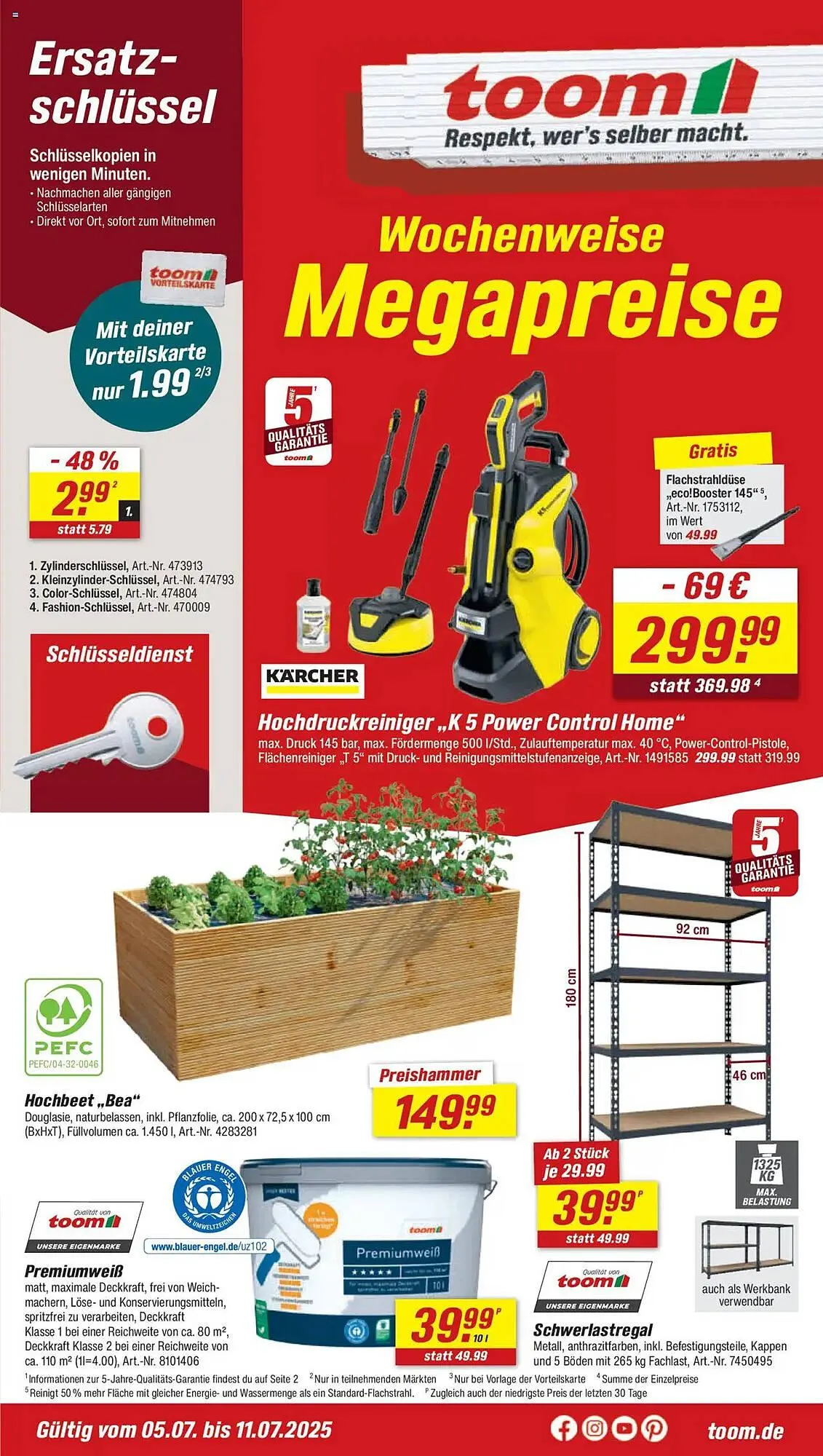 toom Baumarkt Prospekt von 5. Juli bis 11. Juli 2025 - Prospekt seite 1