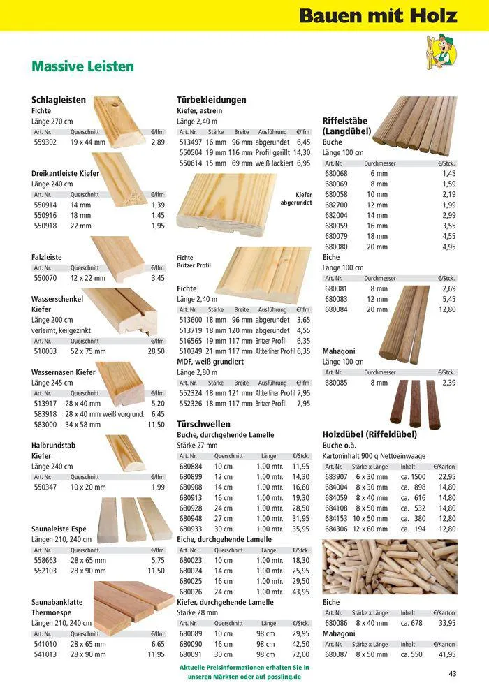 Holz-& Baukatalog 2024/25 von 27. März bis 31. Januar 2025 - Prospekt seite 43
