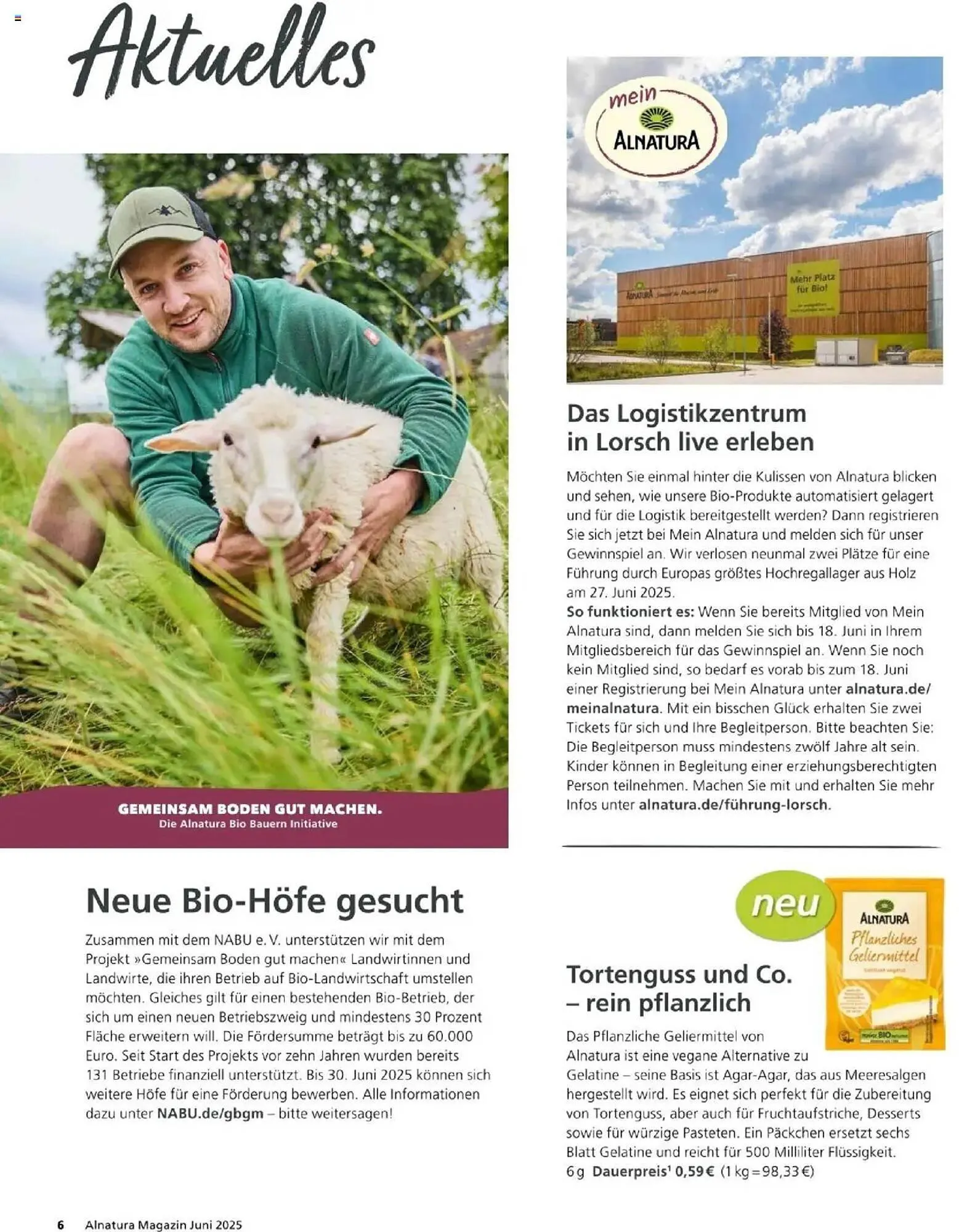 Alnatura Prospekt von 1. Juni bis 30. Juni 2025 - Prospekt seite 6