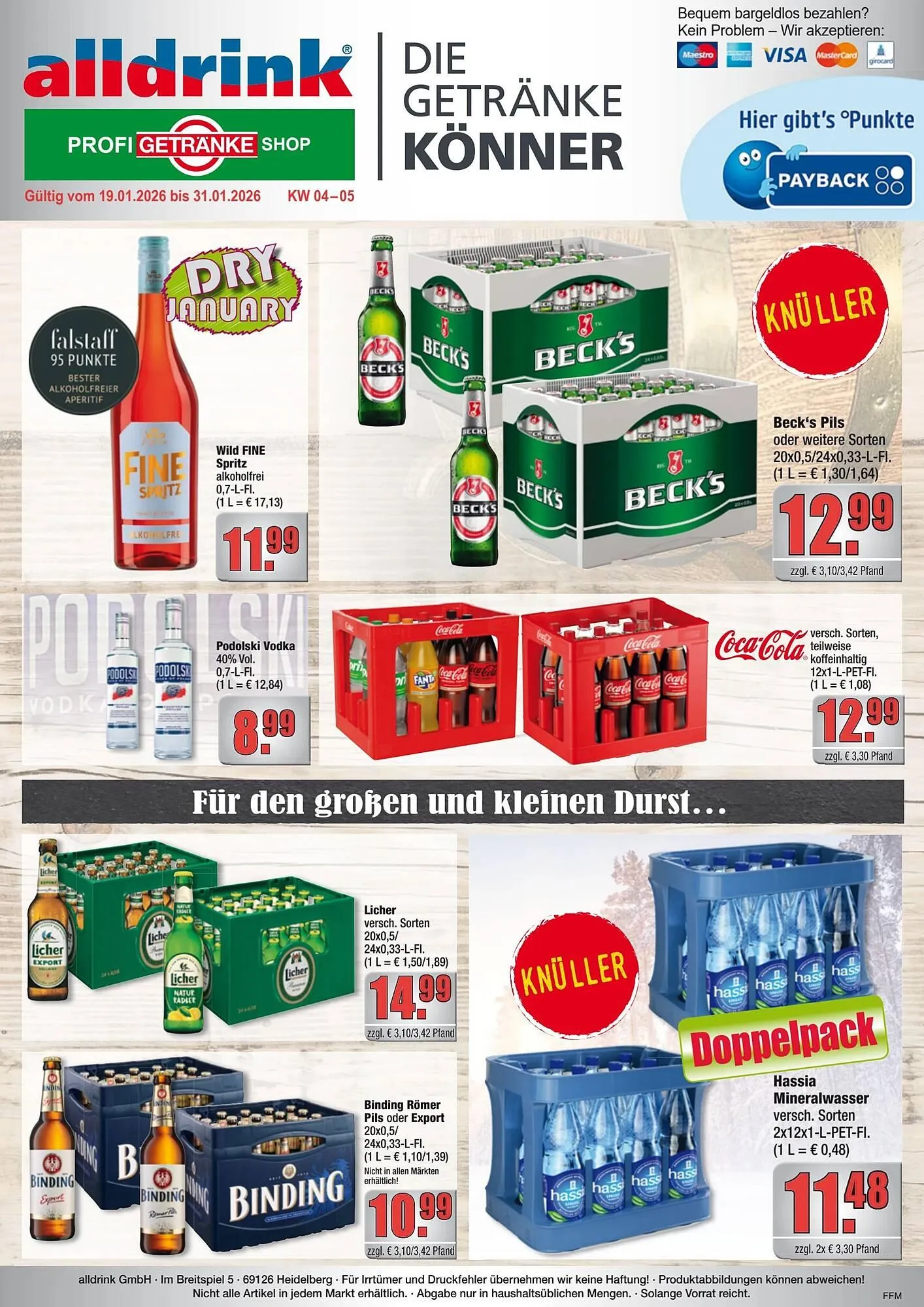 Alldrink Prospekt von 19. Januar bis 1. Februar 2026 - Prospekt seite 1